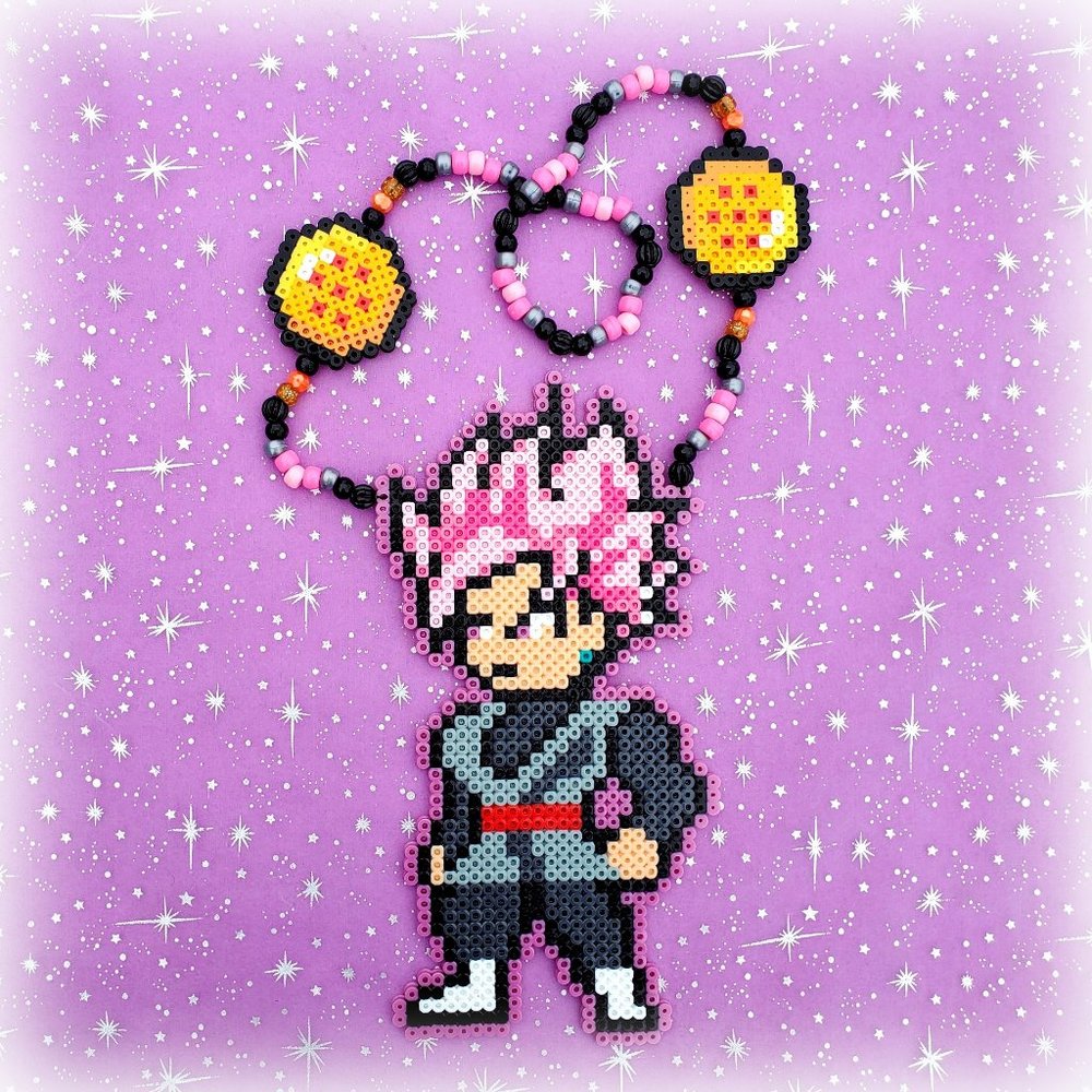 Dragon Ball Z Goku Black Perler Kandi Necklace